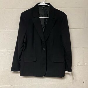 NWT Daisy Fuentes Women’s Black Blazer with Structured Shoulders Size 14